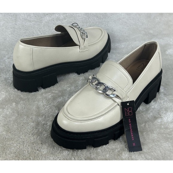 ivory chunky heel shoes